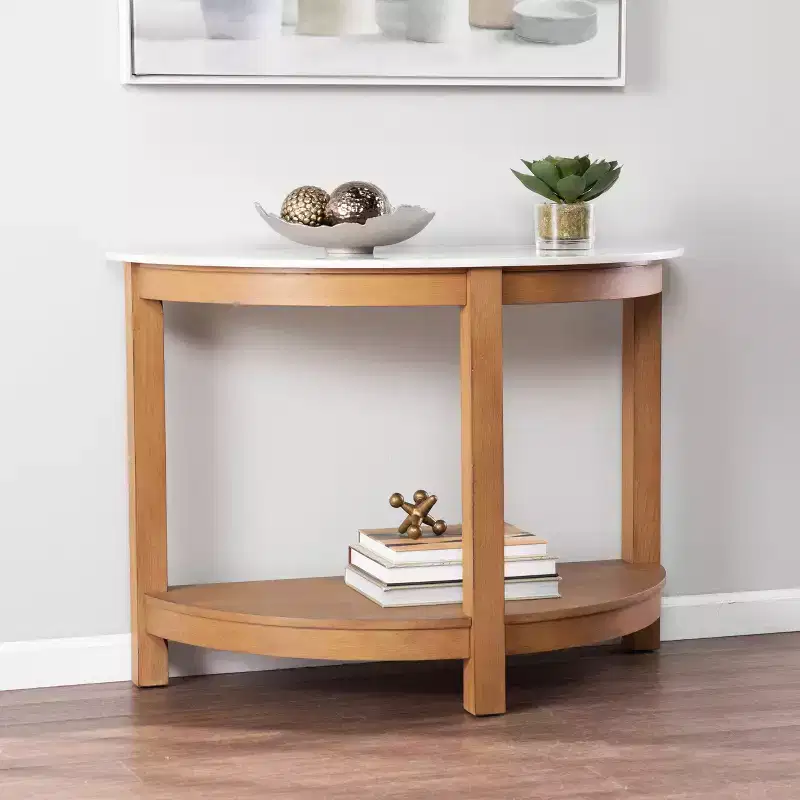 Chandlen Demilune Console Table - Natural - SEI