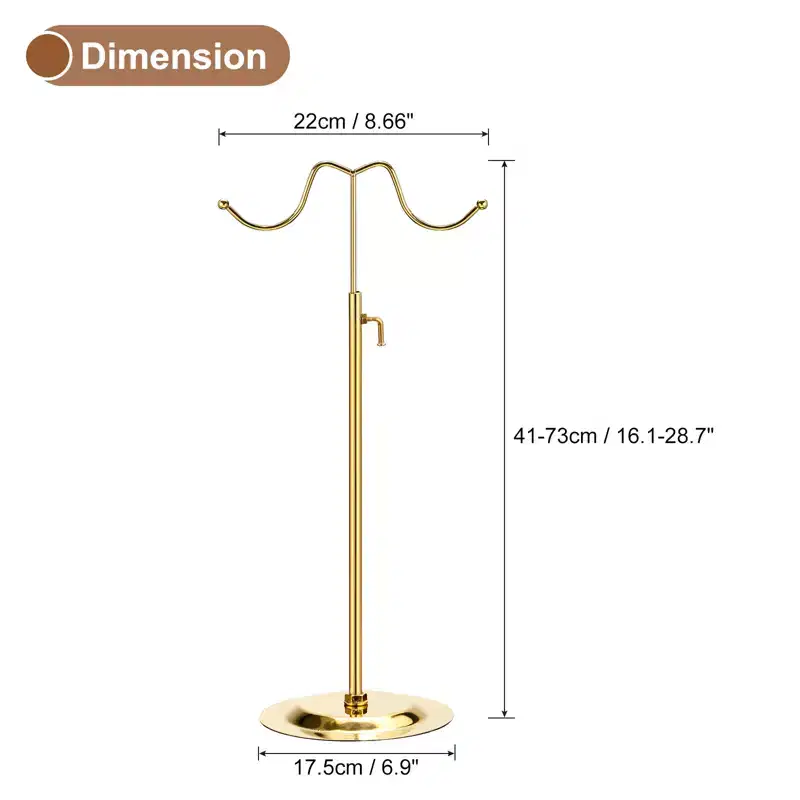Unique Bargains Metal Adjustable Height Electroplated Finish Purse Display Stand 1 Pc