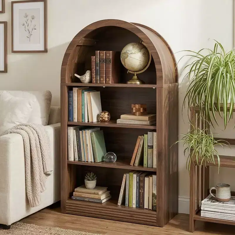 4-Tier Tall Bookshelf, 47.6 Inch Wood Open Display Floor Bookcase