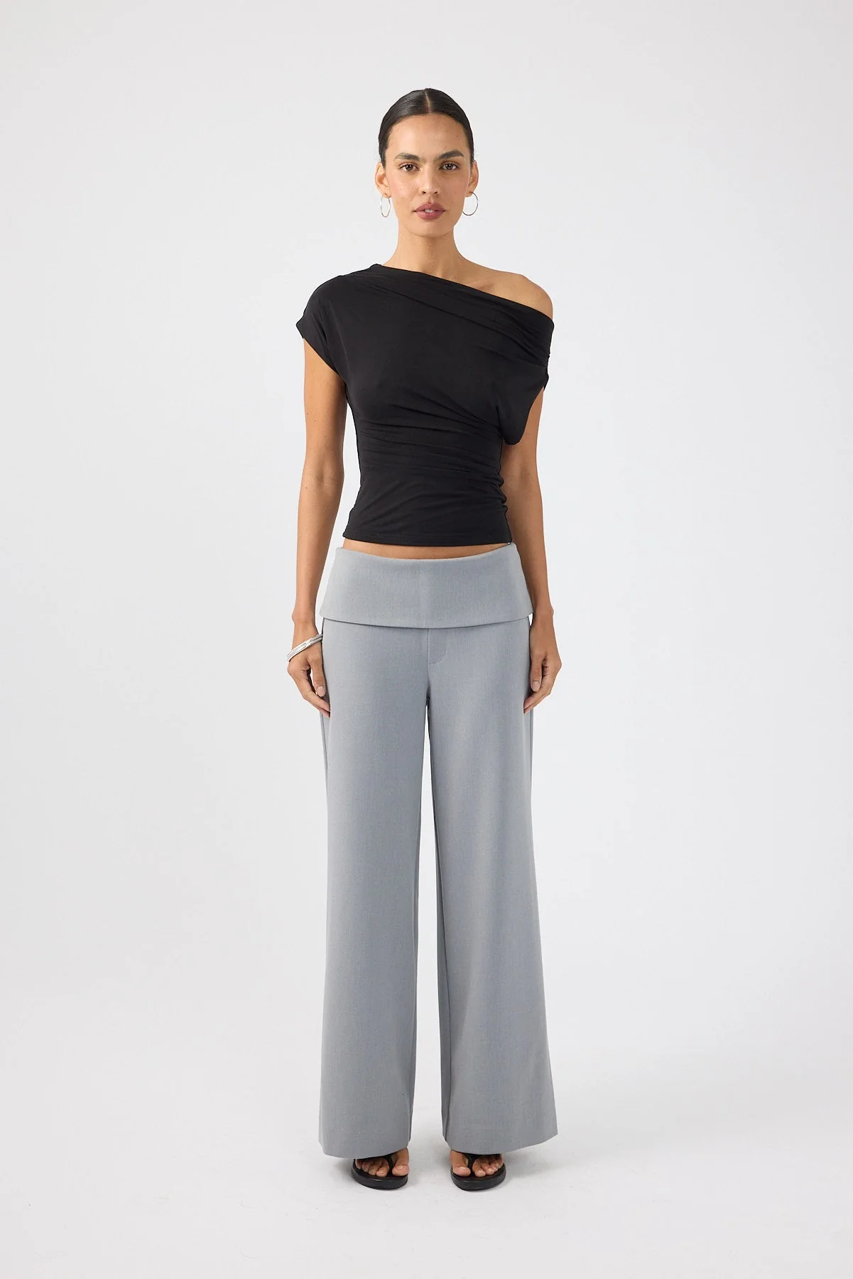 Fold Over Pant Grey