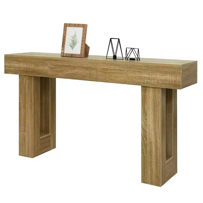 Solid Wood Console Table for Entryway, 63 Farmhouse Entryway Sofa Table Behind Couch, Rectangular Accent Tables for Living Room Hallway, Foyer