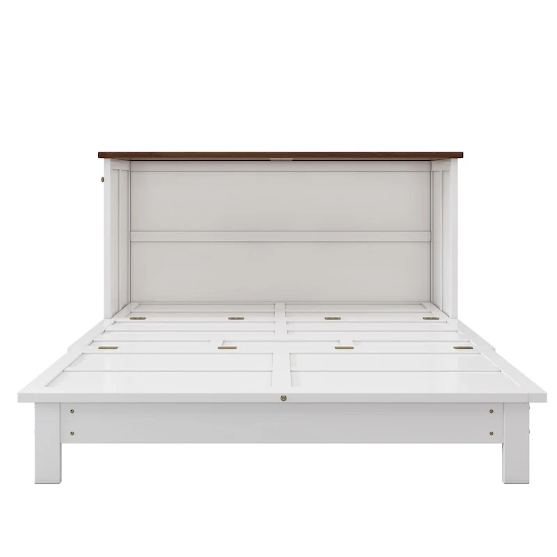 MERAX Solid Pine Murphy Bed Chest with Charging Station and Large Storage Drawer