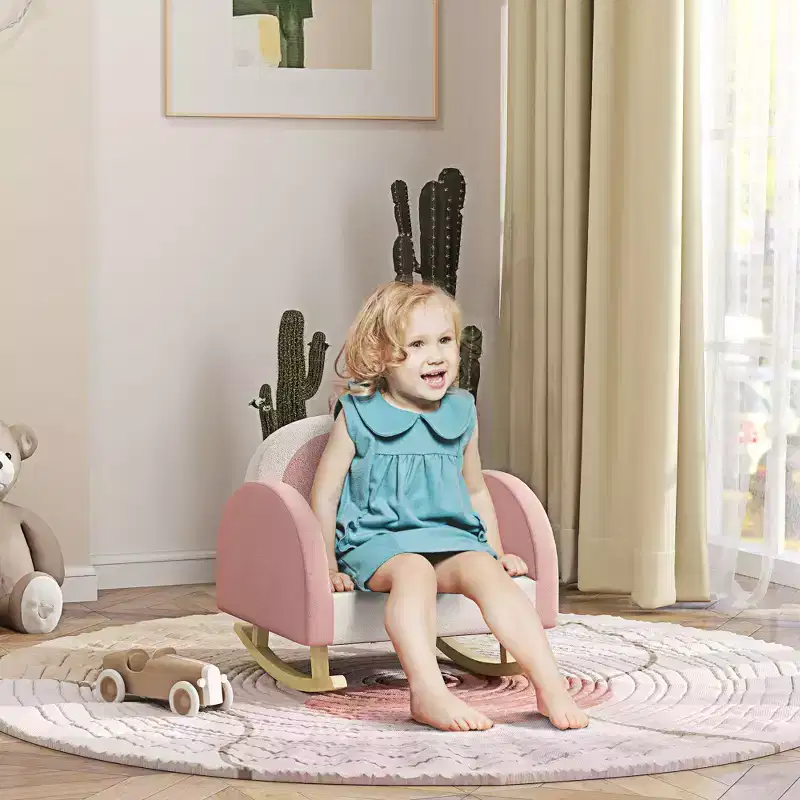 Kids Rocking Chair, Princess Crown Toddler Chair, Children's Armchair Rocker for Bedroom, Playroom