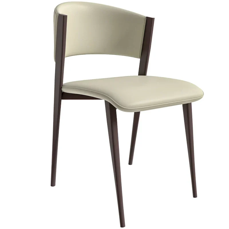 Aspen Dining Chair with Leather Seat in Black Metal