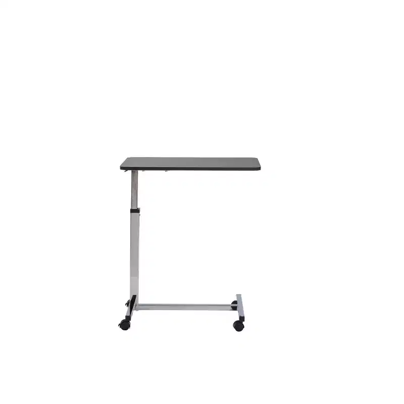 Height Adjustable Overbed Table, Chrome, Non-Tilt Top, 28
