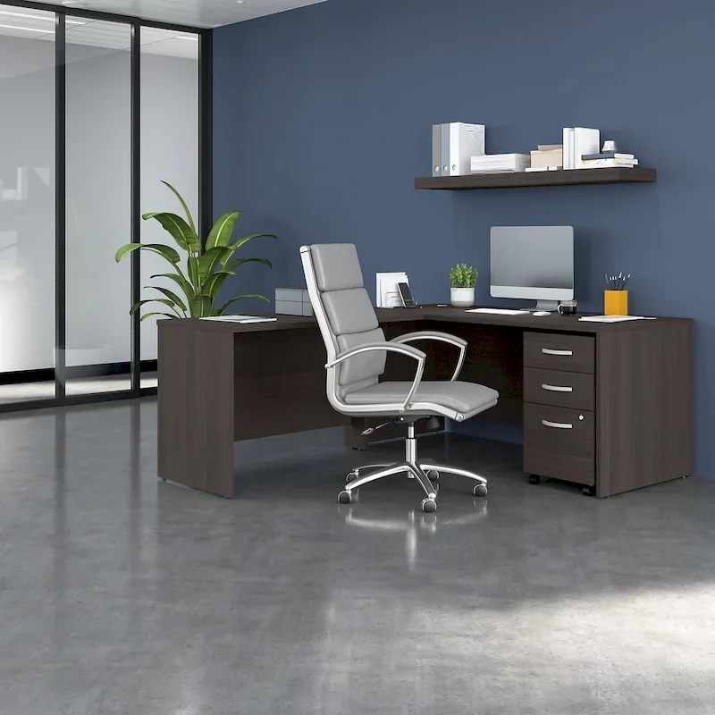 Studio C 66W L-Shaped Desk with Drawers by Bush Business Furniture