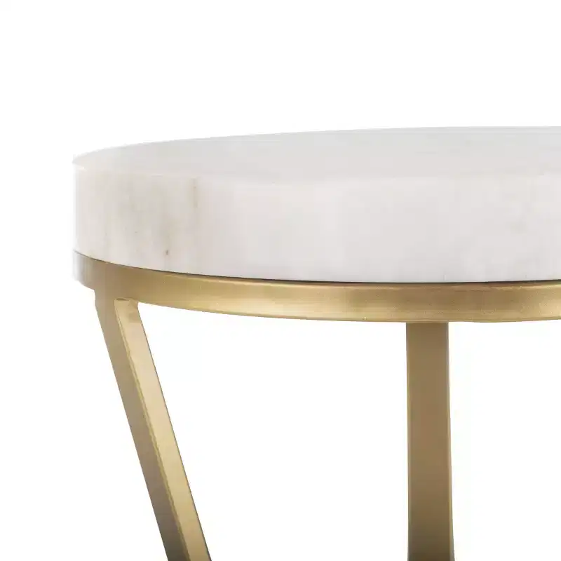 Theia Accent Table - ACC3704A - White/Gold - Safavieh