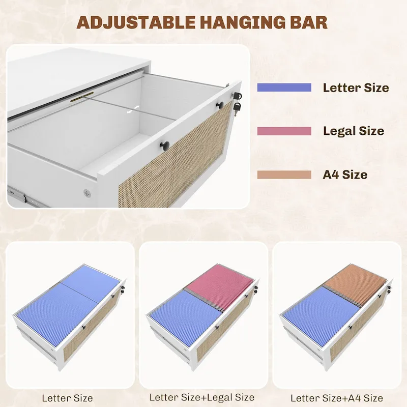 2 Drawer File Cabinet with Lock, Vertical Filing Cabinet with Keys