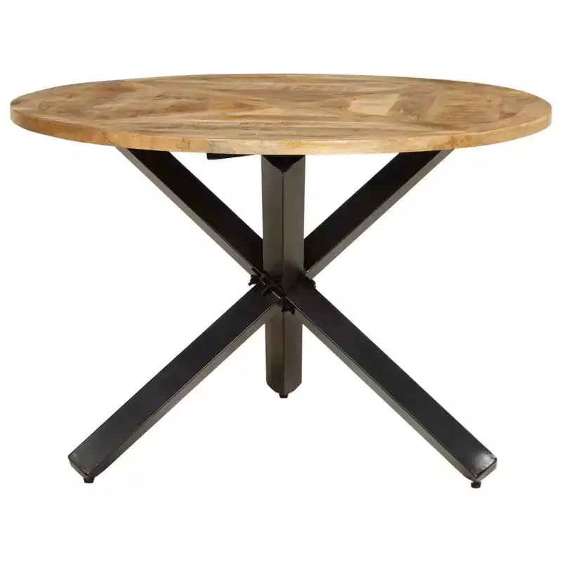 Sturdy Round Dining Table in Solid Mango Wood