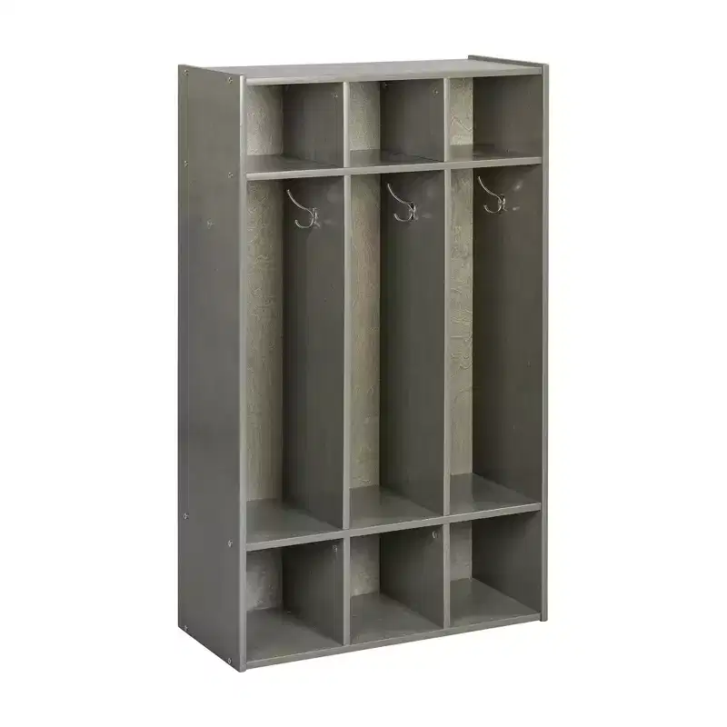 ECR4Kids Streamline 3-Section Coat Locker with Cubby Storage, Classroom Furniture