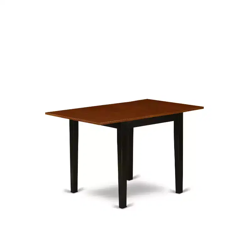 HomeStock Dinette Set Wood Chairs and Table Cherry Black Finish