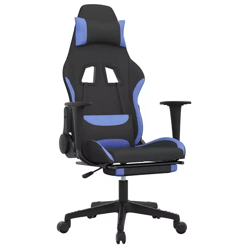 vidaXL Gaming Chair Black and Cream Fabric (100% polyester), Metal, Plywood