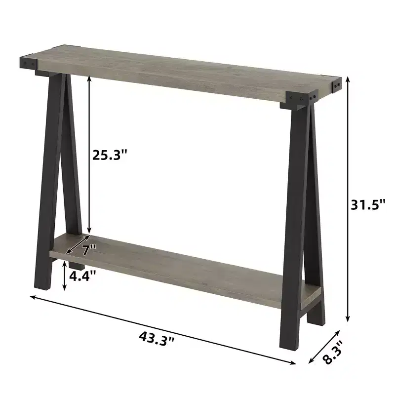Console Table for Entryway, 2-Tier Entry Table with Storage, 43.3 Narrow Console Tables for Living Room
