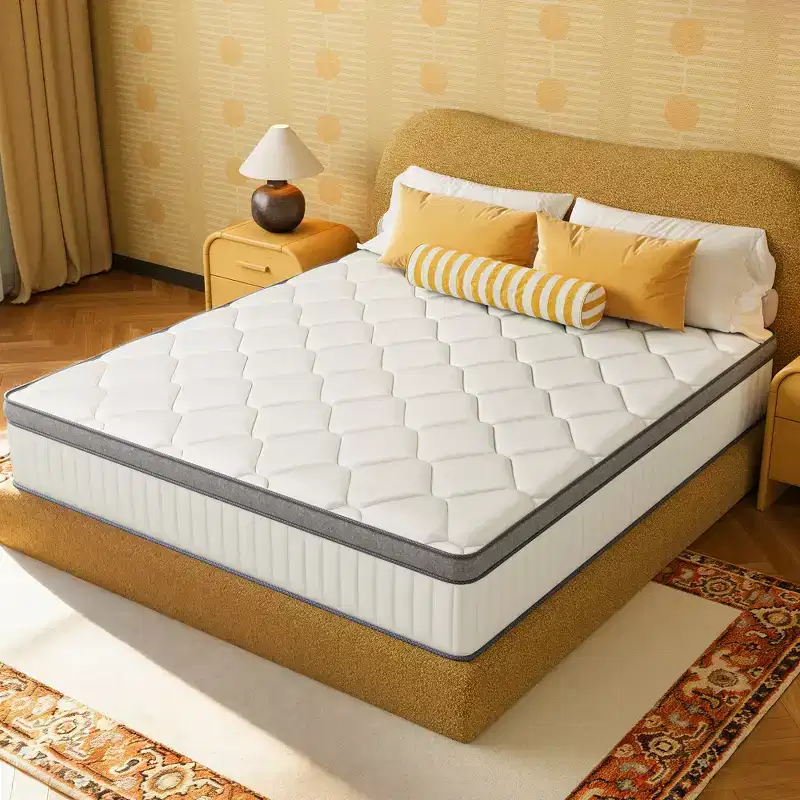 Hybrid Mattress Cool Medium Firm Gel Memory Foam Pocket Spring, White