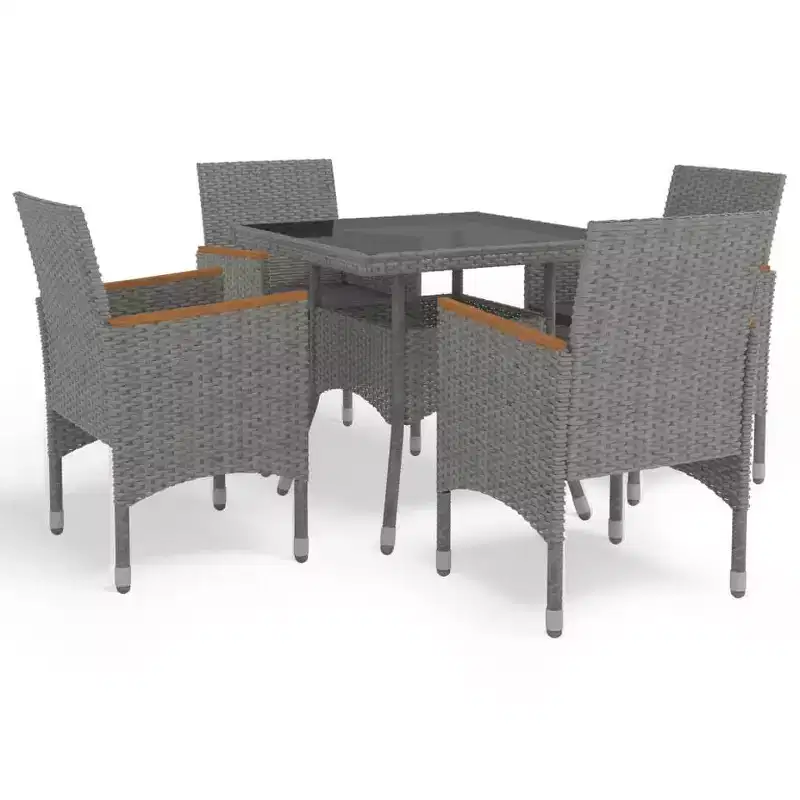 vidaXL Dining Set Grey, black, brown