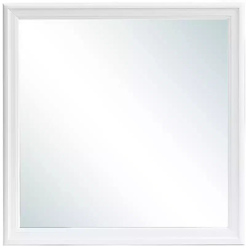 Passion Furniture Lorana 38 in. x 38 in. Modern Square Framed Silver Champagne Dresser Mirror