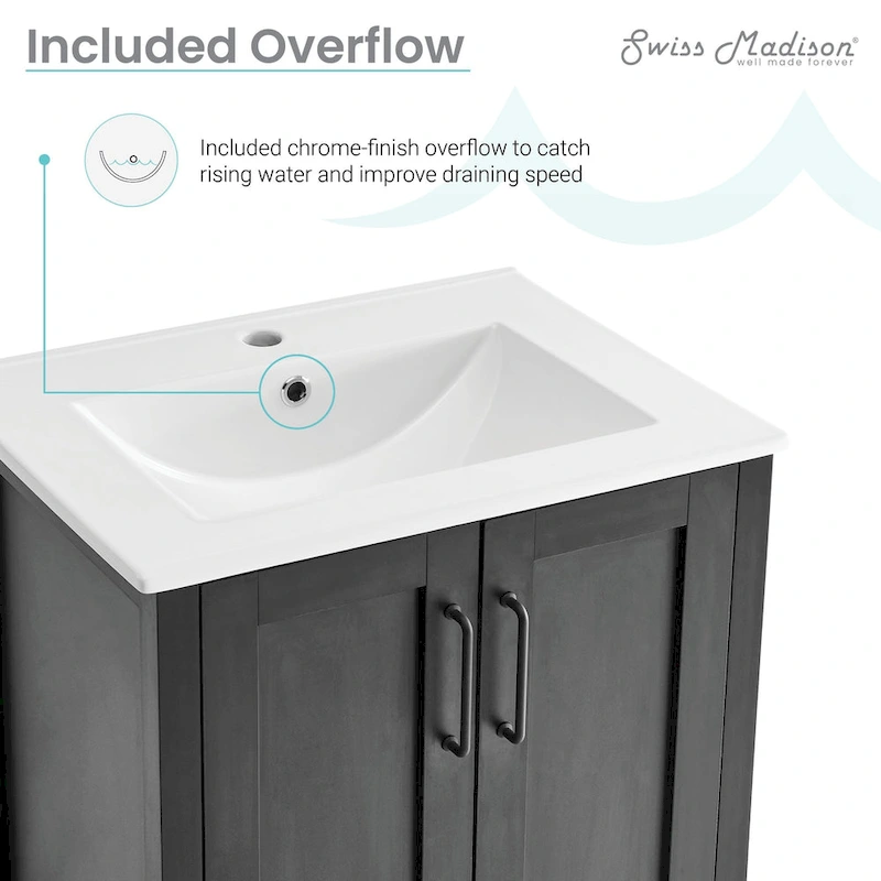 Avallon 24 Bathroom Vanity in Matte Black