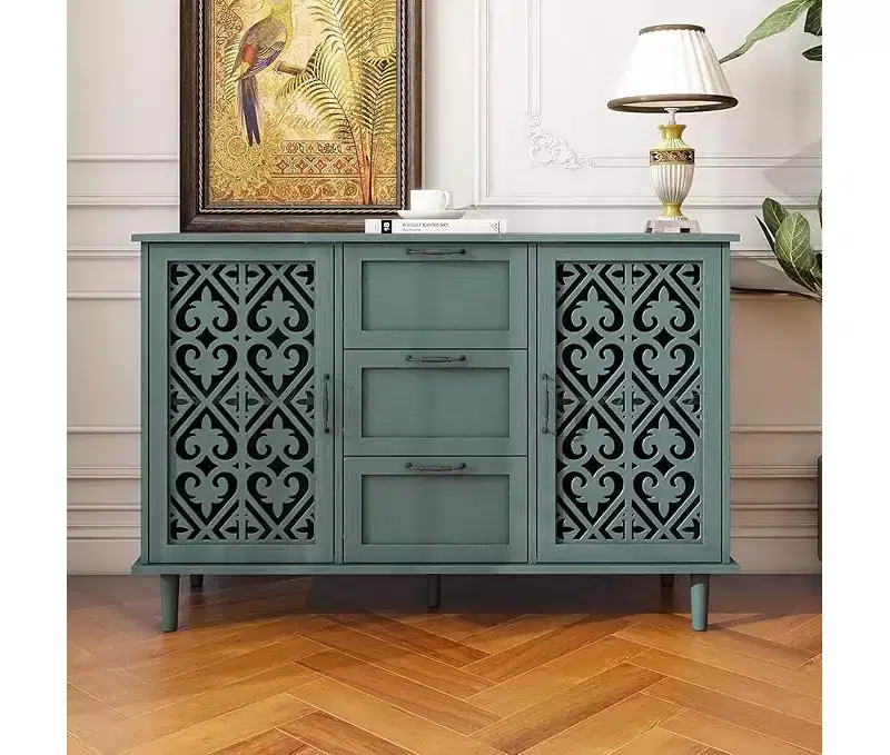 Kitchen Pantry Cabinets with 2 Doors, 3 Drawers Buffet Cabinet, Sideboard Console Table for Living Room, Bedroom, Kitchen
