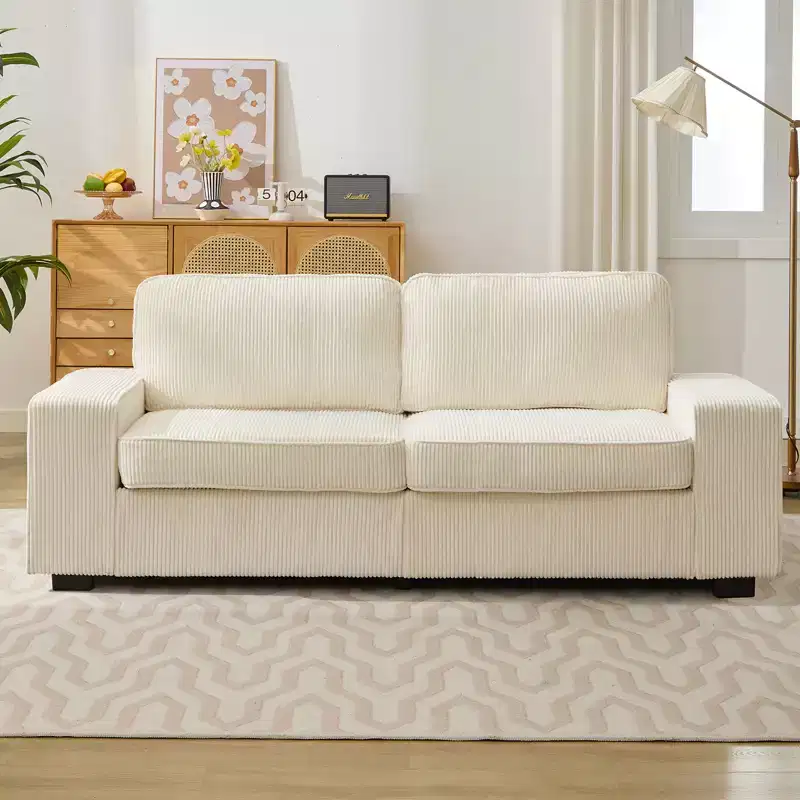 Mjkone 85 Wider Loveseat Sofa Couch, Corduroy Couch for Small Space