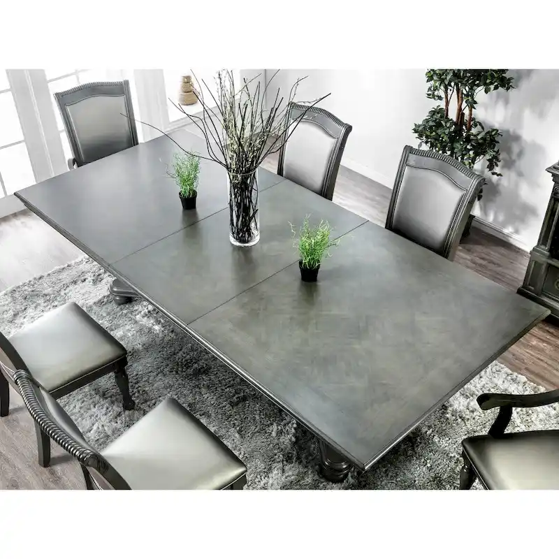 Furniture of America Tima Grey 103-inch Wood Expandable Dining Table