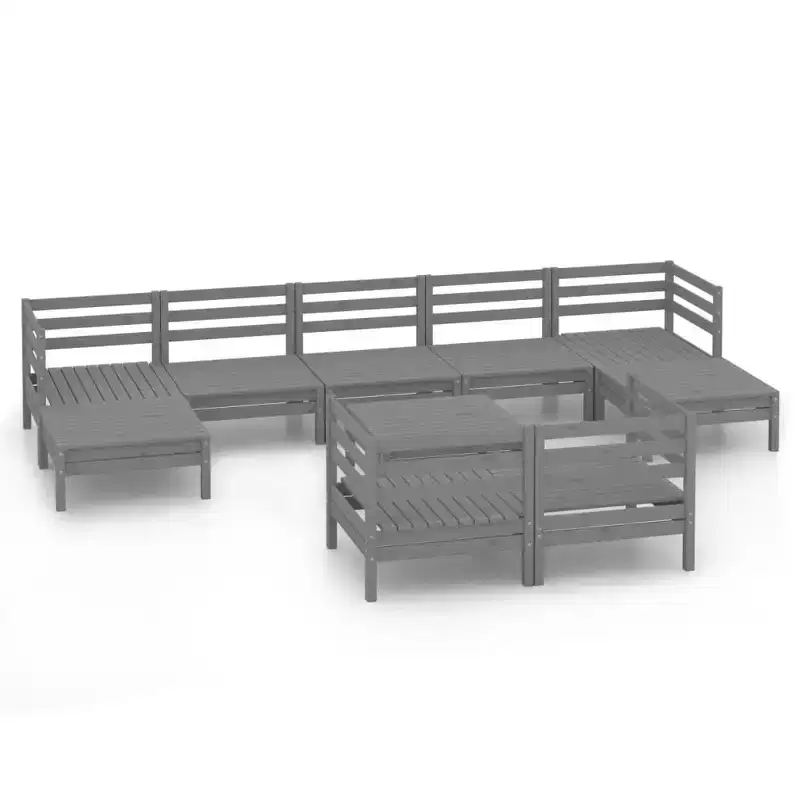 vidaXL Garden Lounge Set Natural wood Solid pine wood Large Modular