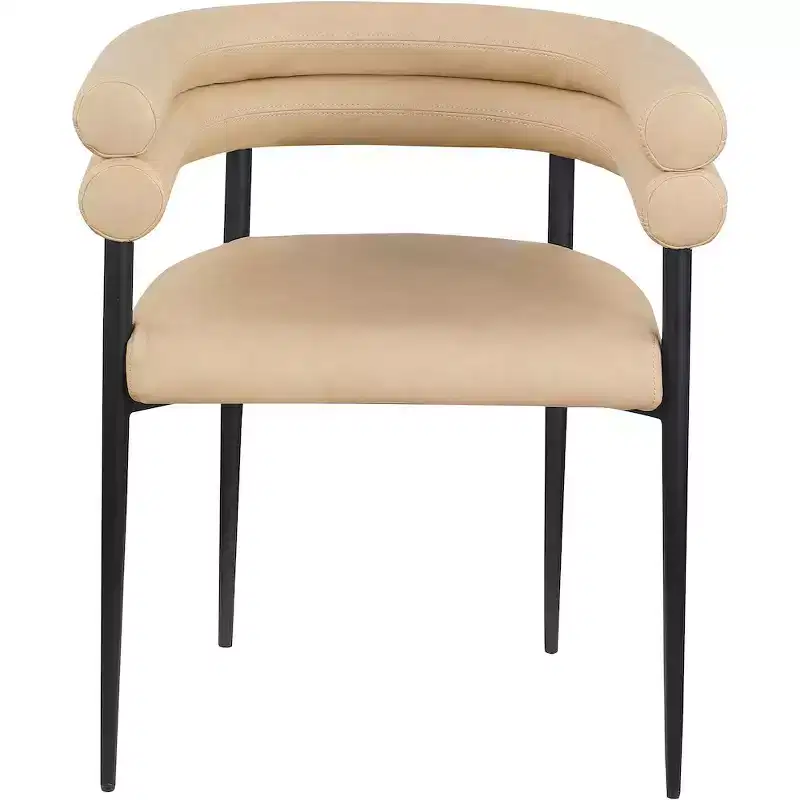 Meridian Furniture,Lavina Tan Vegan Leather Dining Chair, Set of 2