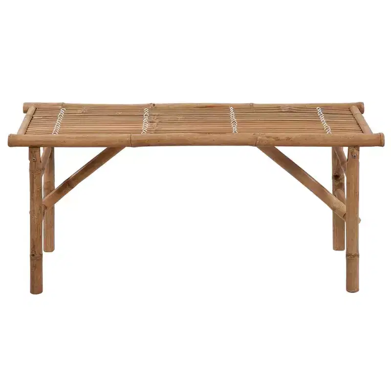 vidaXL Patio Bench Bright green, Natural bamboo Bamboo, 100% Polyester
