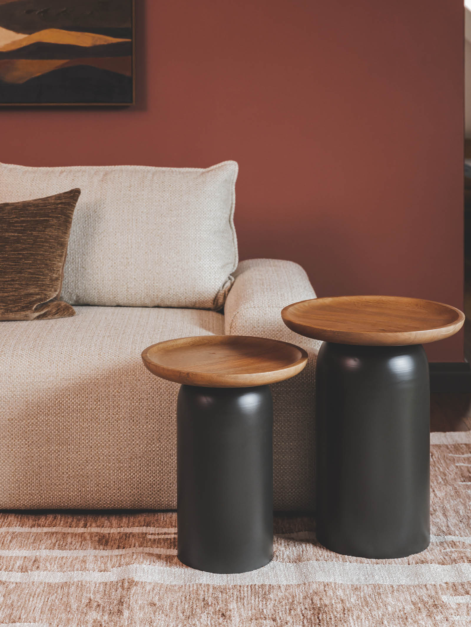 Contemporary Wood Side Table for Living Room