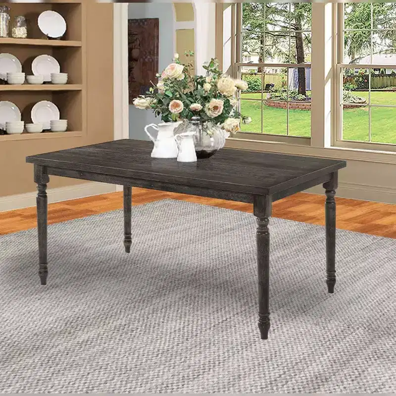 60" Claudia Li Dining Table Weathered Gray - Acme Furniture