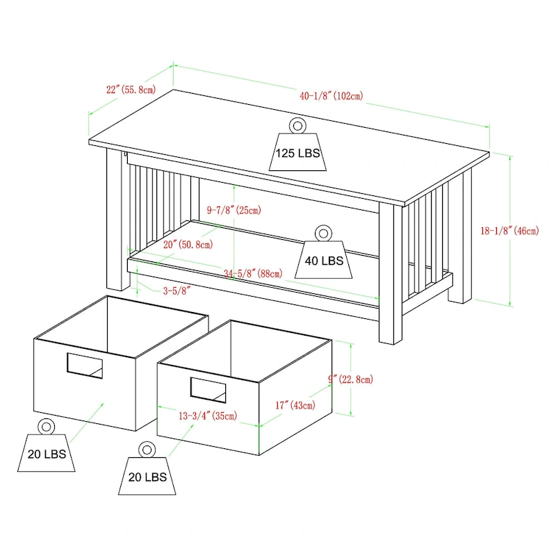 Middlebrook Designs 40-Inch Mission Style Coffee Table
