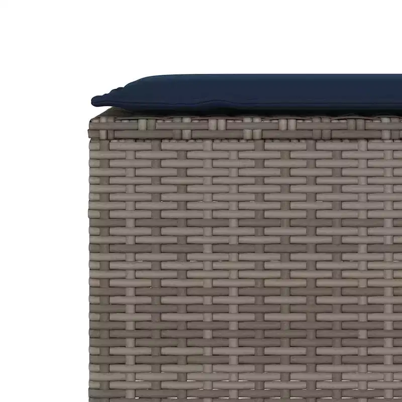 Patio Bench with Cushion Gray 43.3x11.8x15.9 Poly Rattan