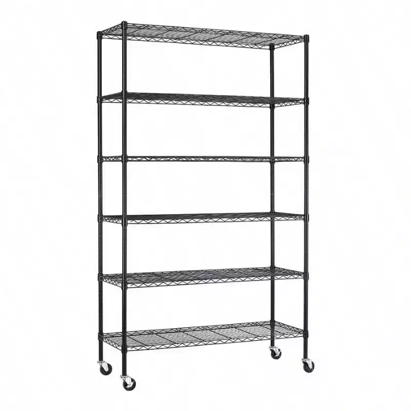 48 inch L18 inch W82 inch H Wire Shelving Unit Storage Cart Metal Shelf Rolling Utility Cart 2100Lbs Capacity with 6 Tier