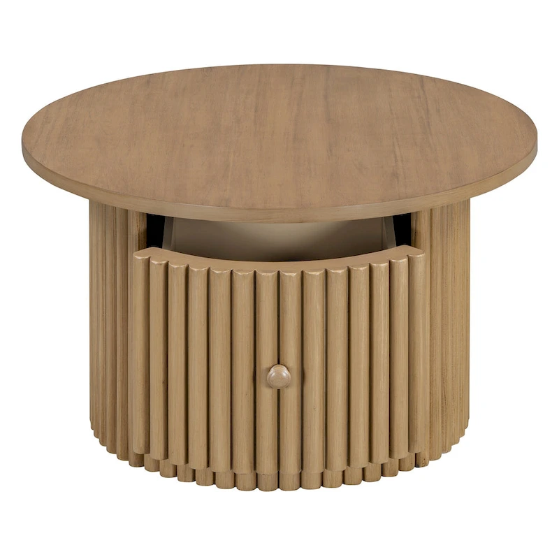 30.5 MDF Coffee Table with Drawer & Slat Base