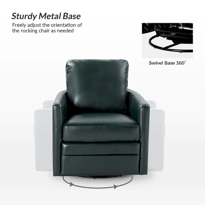 Terrance Transitional Swivel Faux Leather Barrel Chair with Metal Base Set of 2