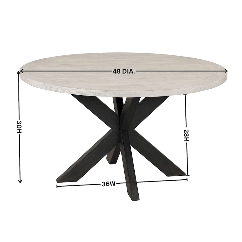 Roundhill Furniture Gates Round Dining Table, Gray