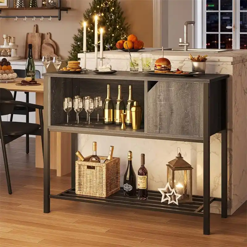 Coffee Bar with Storage Buffet Cabinet Kitchen Sideboard - 13.8D x 41.7W x 33H