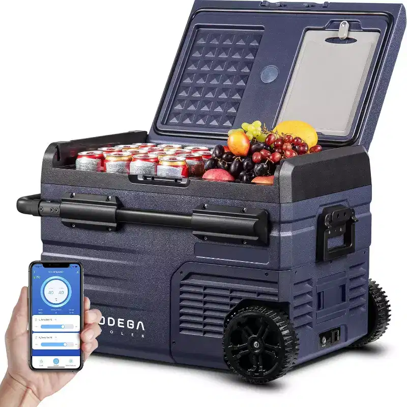 12 Volt Car Refrigerator, Portable Freezer Dual Zone APP Control, 52 Cans Fridge 12/24V DC and 100-240V AC