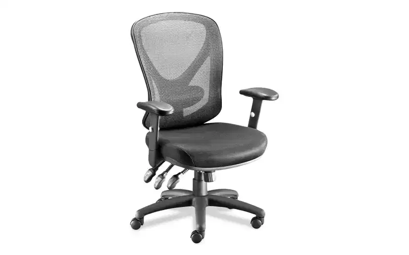 Multifunction Task Chair, Supports Up to 275 lb, 15 to 18.82 Seat Height, Black Seat/Back, Black Base