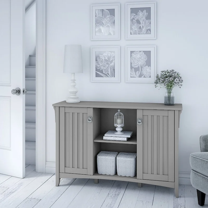 Accent Storage Cabinet with Doors in Cape Cod Gray - 46.22L x 12.76W x 29.96H
