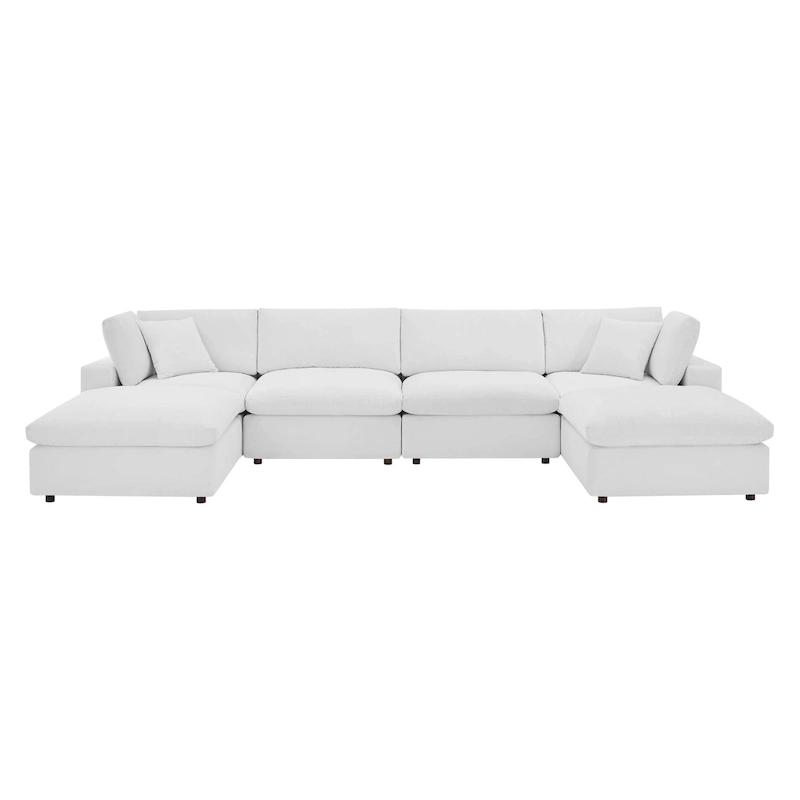 Commix Down Filled Overstuffed Velvet 6-Piece Sectional Sofa