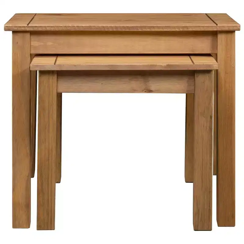 vidaXL Nesting Table Set of 2 Natural Solid pine wood