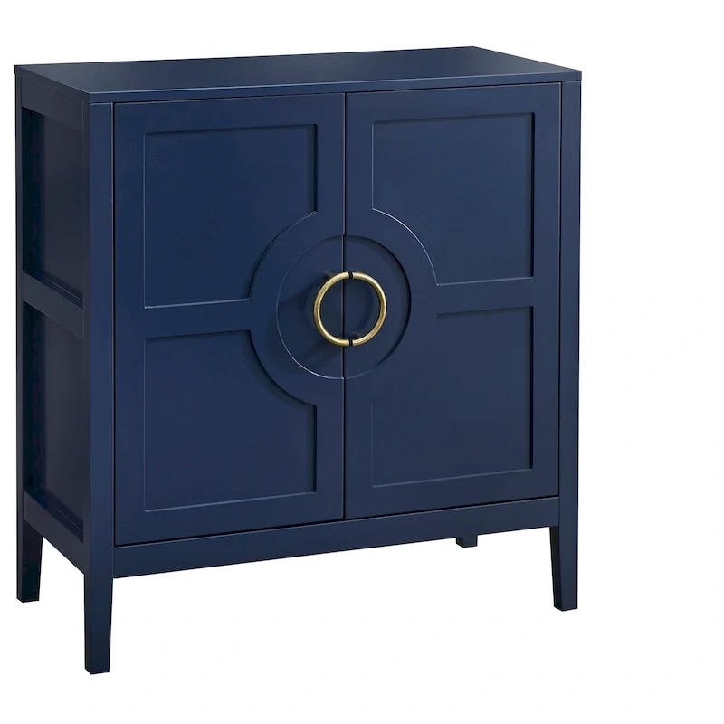 Console Cabinet with Adjustable Shelf and Metal Handles