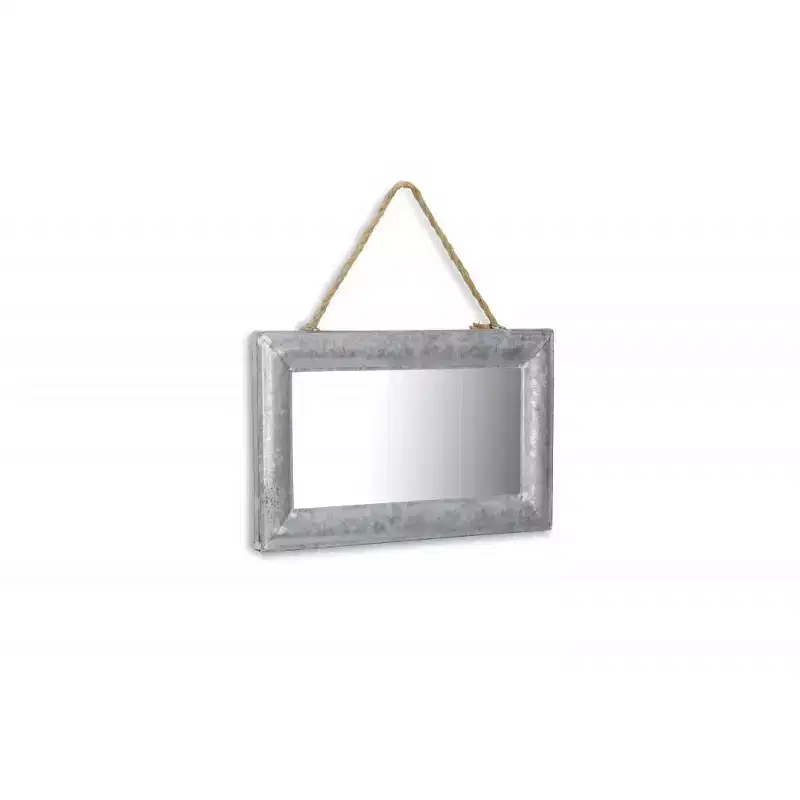 9 Silver Metal Framed Accent Mirror