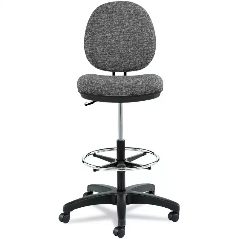Swivel Task Stool – Molded Plastic, Adjustable Footring, Casters