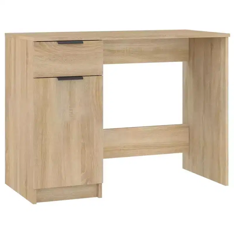 Desk Oak Engineered Wood 39.4x19.7x29.5 in Desk