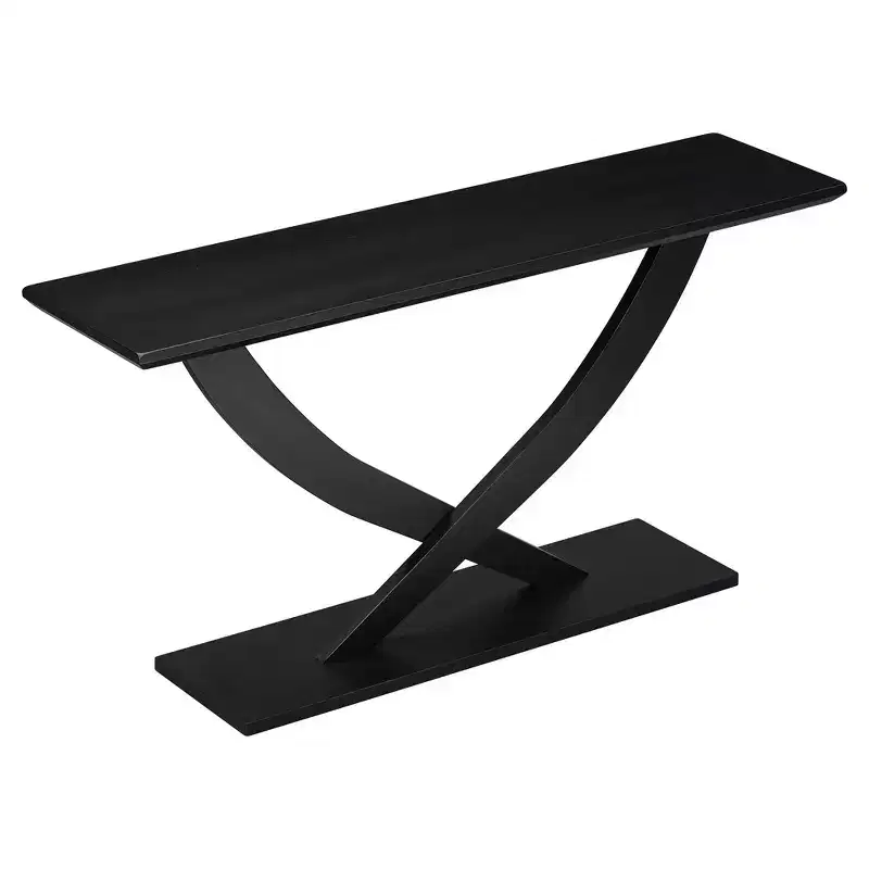 Whisen 57'' Modern Rustic Entryway Console Table, Accent Hallway Table, Slim Sofa Table with Cross-Leg Design, Sturdy Construction