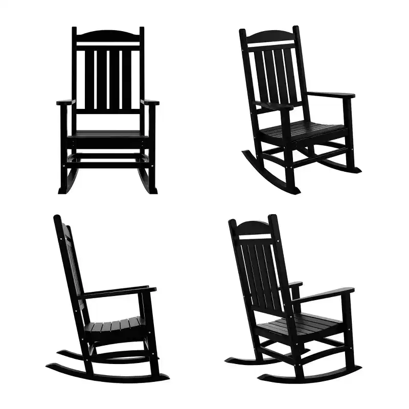WestinTrends All-Weather Outdoor Patio Poly Classic Porch Rocking Chair (Set of 4)