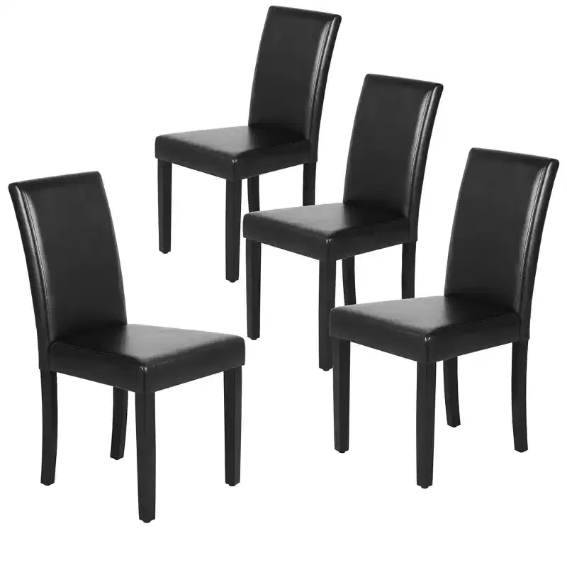 Yaheetech 4pcs High Back Padded Dining Chairs With Wood Legs for Home Restaurants