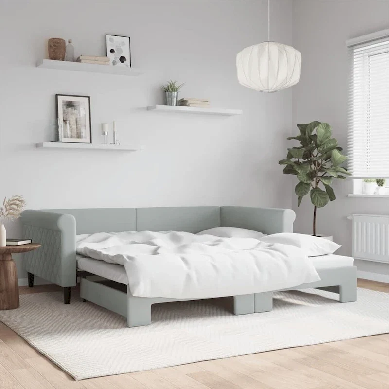 vidaXL Day Bed Upholstered Daybed Sofa Bed for Bedroom Living Room Velvet