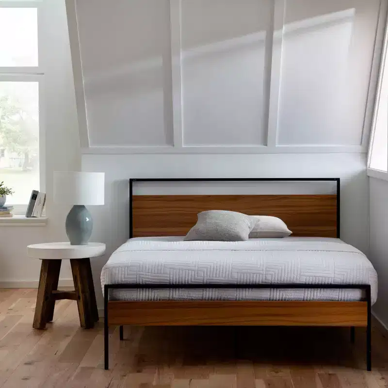 Nora Metal and Wood Platform Bed Frame - Brookside Home